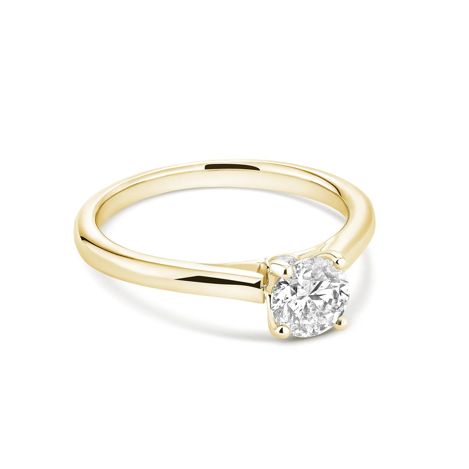 14k Gold Round Brilliant Diamond Engagement Ring