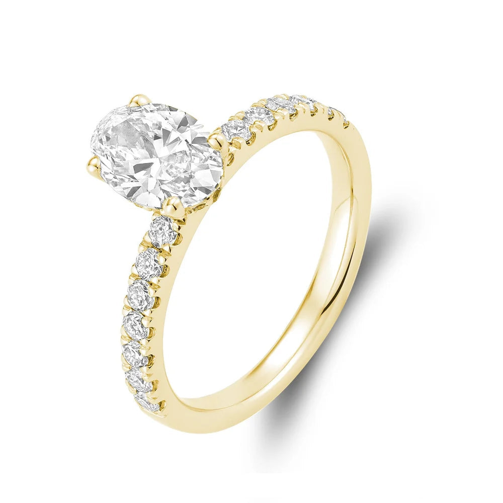 Lab Grown Oval-Cut Halo Engagement Ring