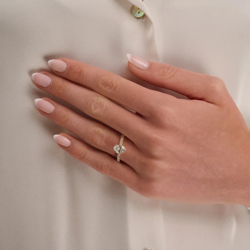 Lab Grown Oval-Cut Halo Engagement Ring