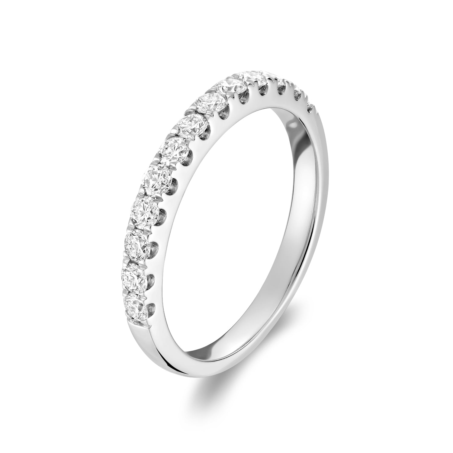 14k White Gold & Diamond Ladies Band