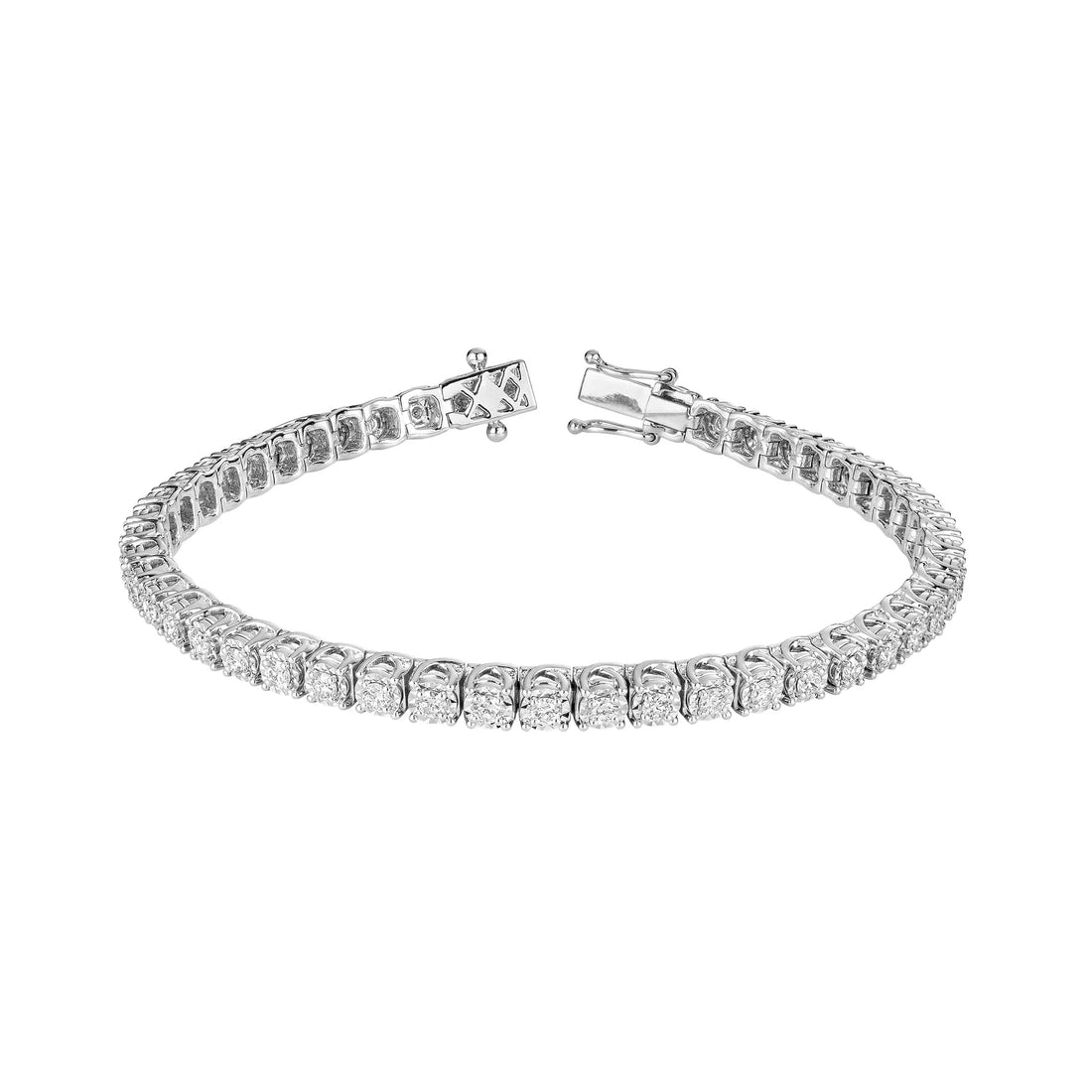 14k White Gold Diamond Tennis Bracelet