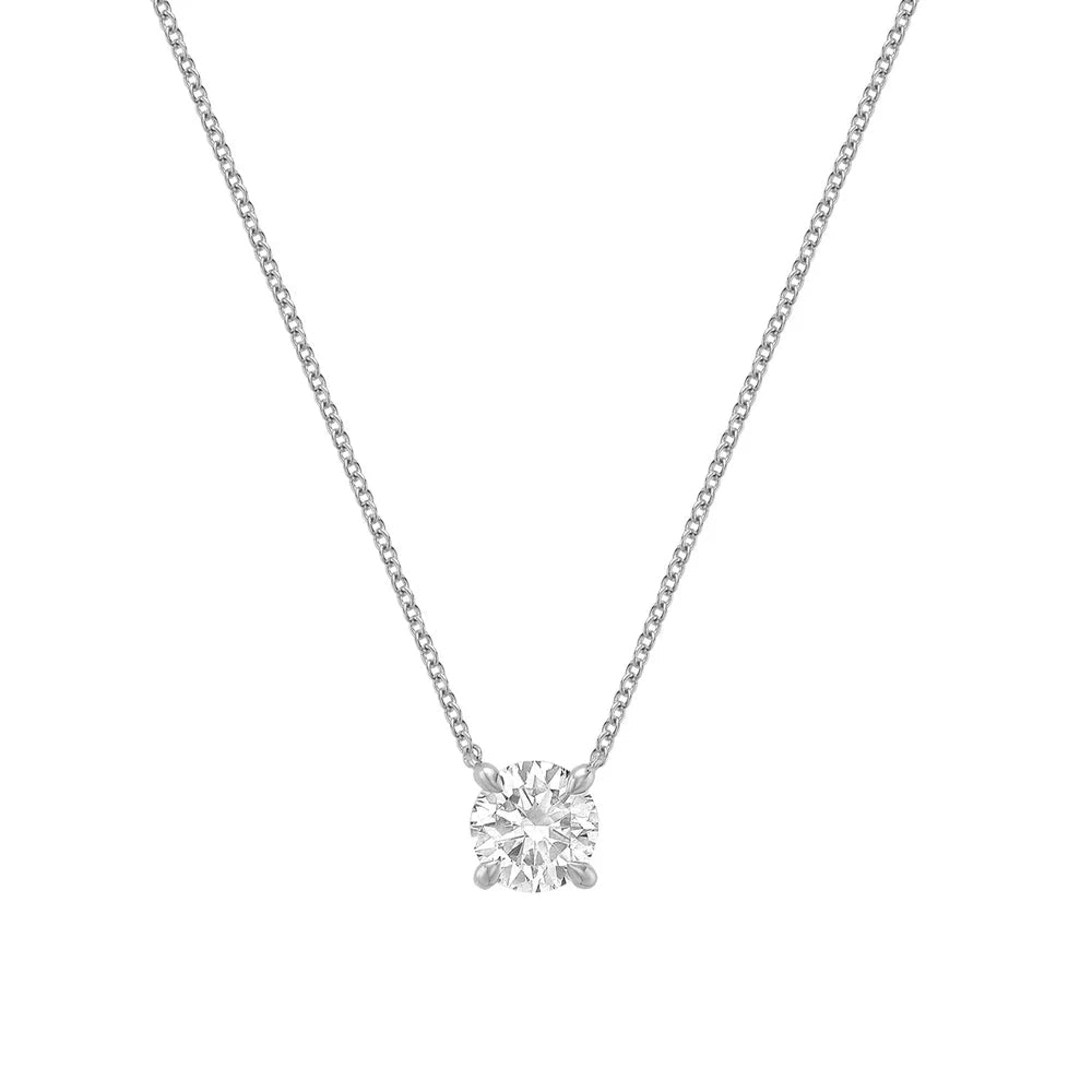 Solitaire Hidden Halo Lab Grown Necklace