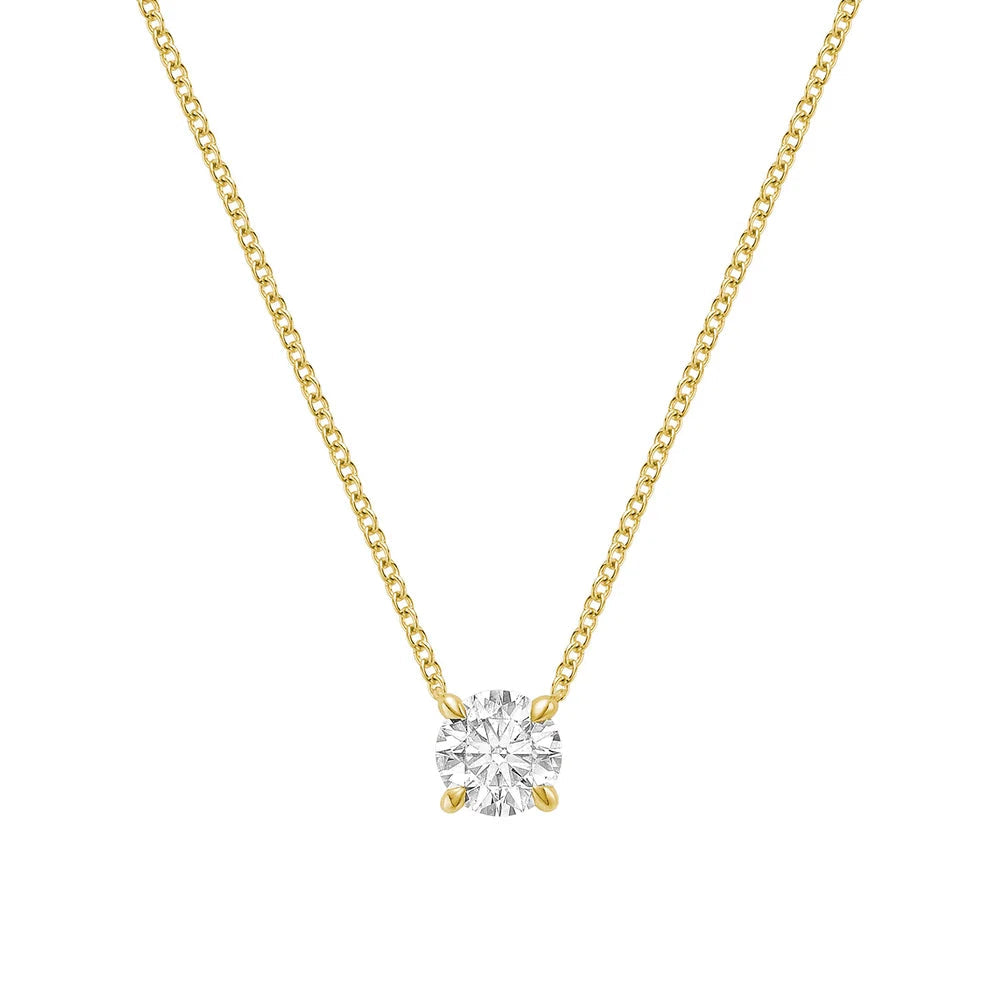 Solitaire Hidden Halo Lab Grown Necklace