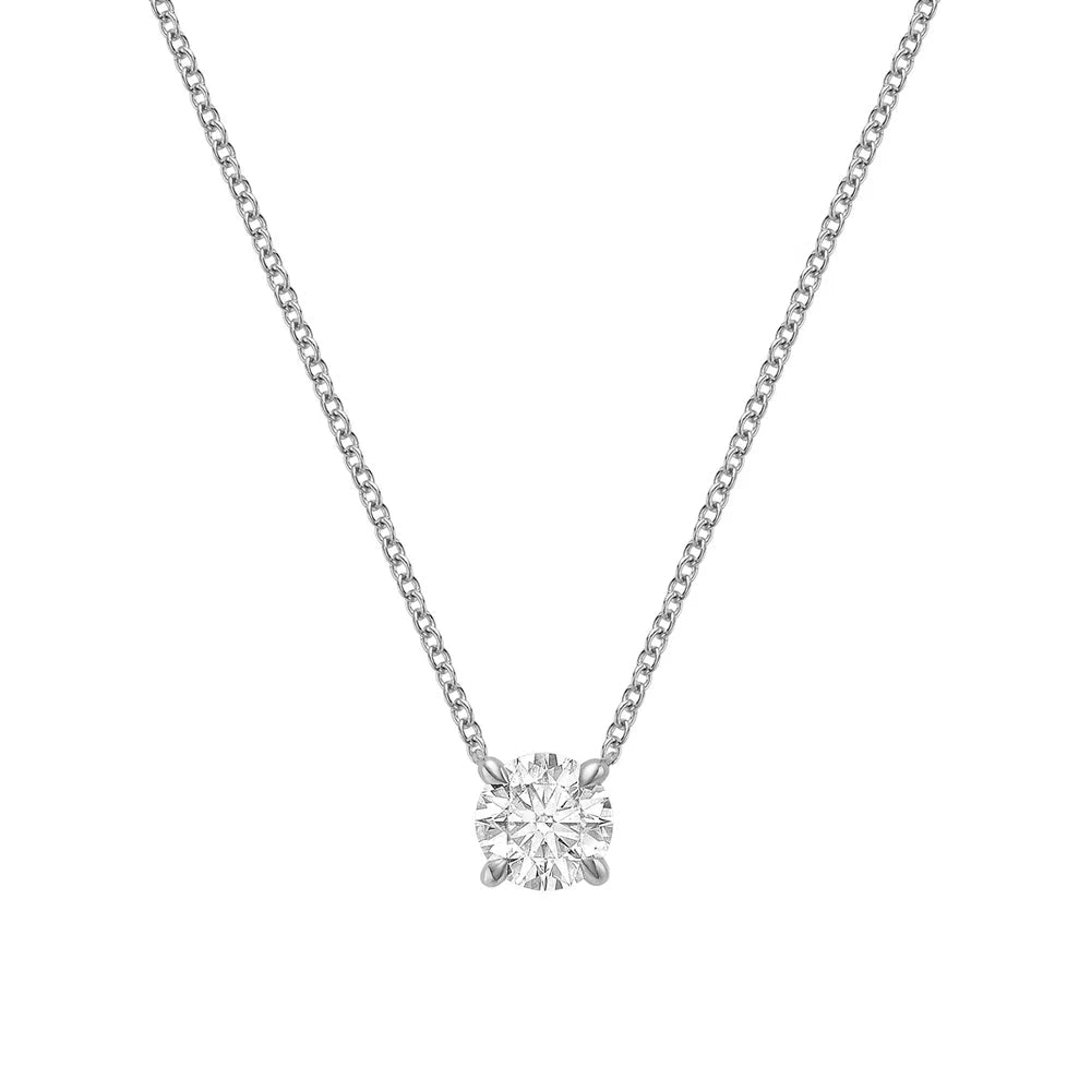 Solitaire Hidden Halo Lab Grown Necklace