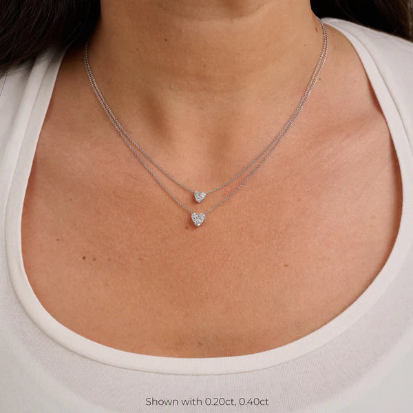 Diamond Heart Cluster Necklace