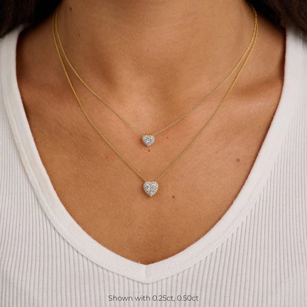 Diamond Heart Cluster Necklace