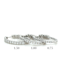 10K White Gold Lab Grown Diamond Oval Hoops