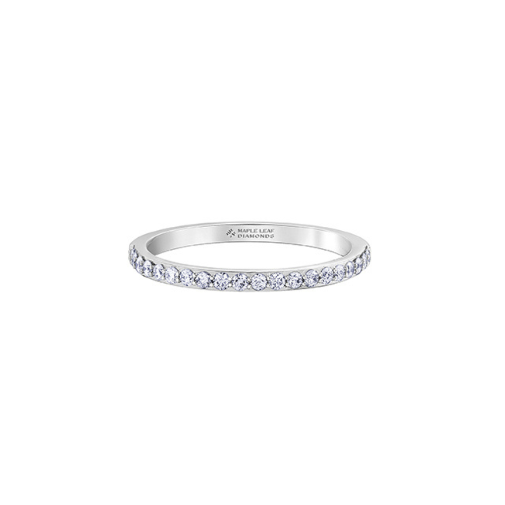 14K White Gold Diamond Band