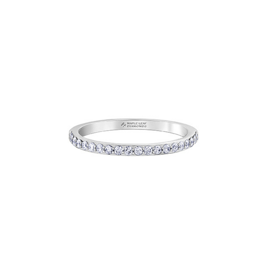 14K White Gold Diamond Band