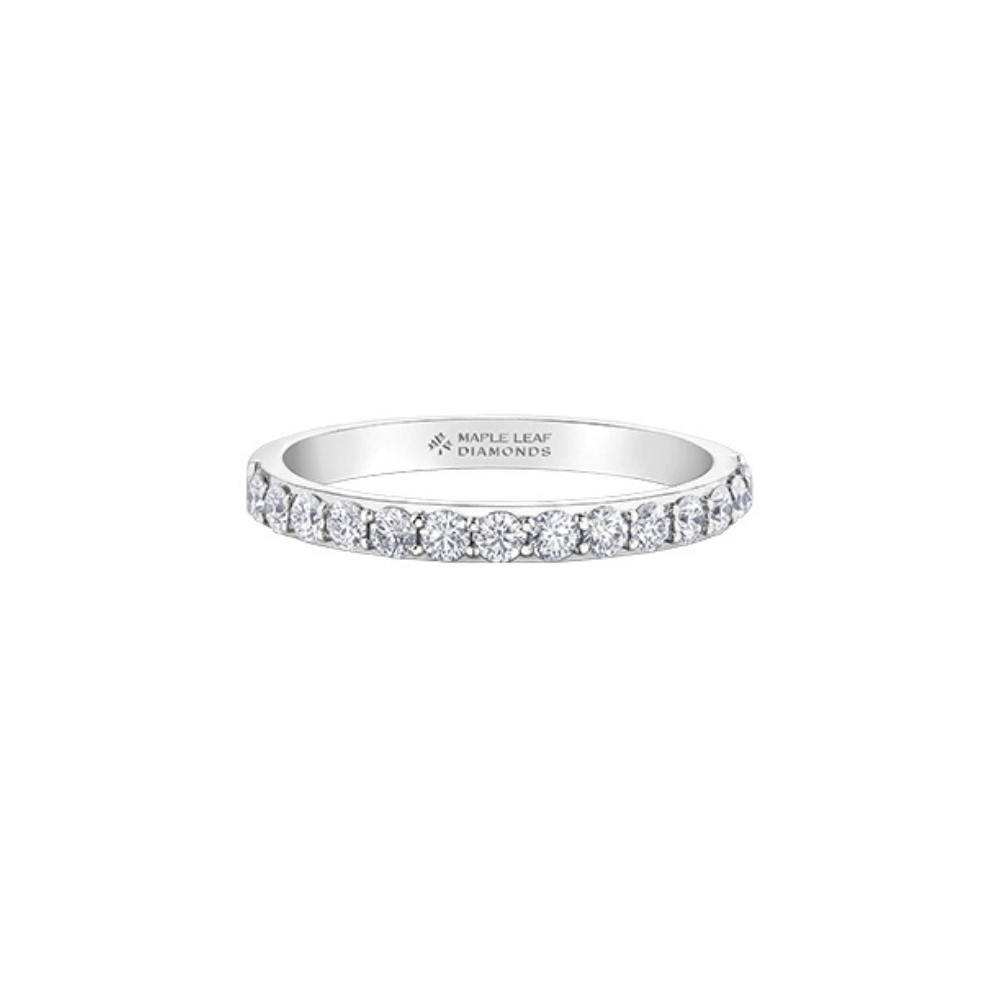 14K White Gold Diamond Band