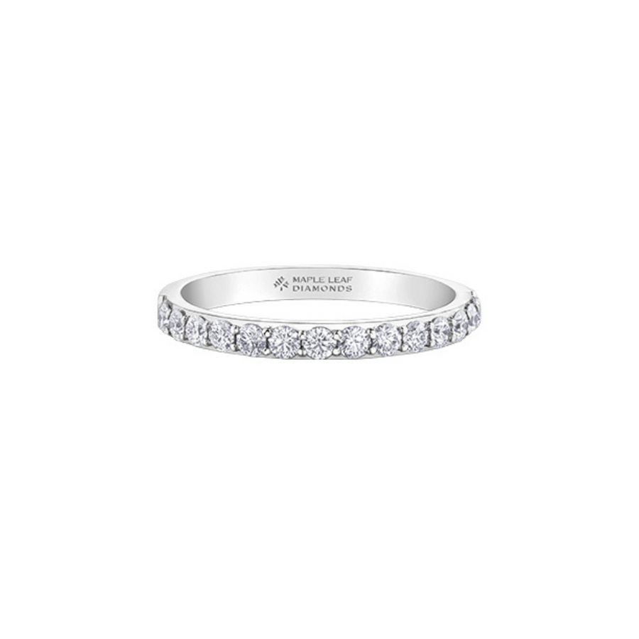 14K White Gold Diamond Band