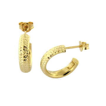 10k Yellow Gold Diamond Cut Hoops