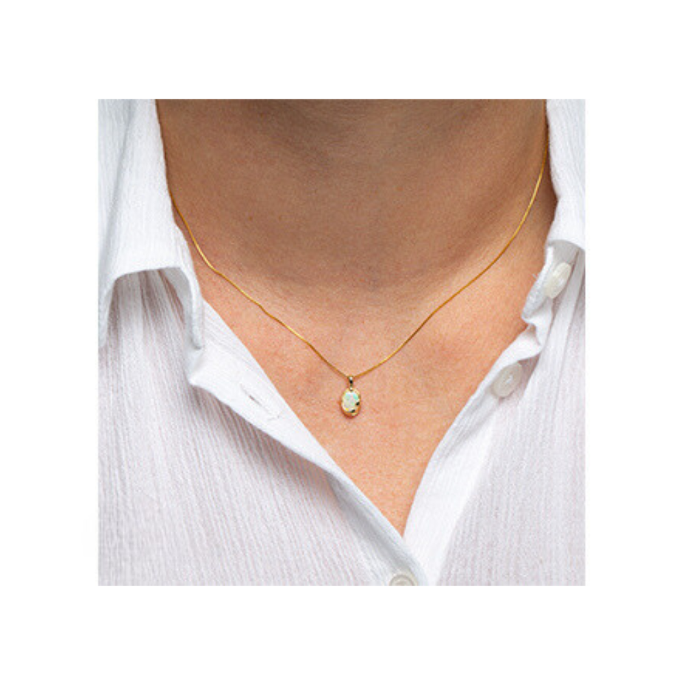 Oval Opal Necklace