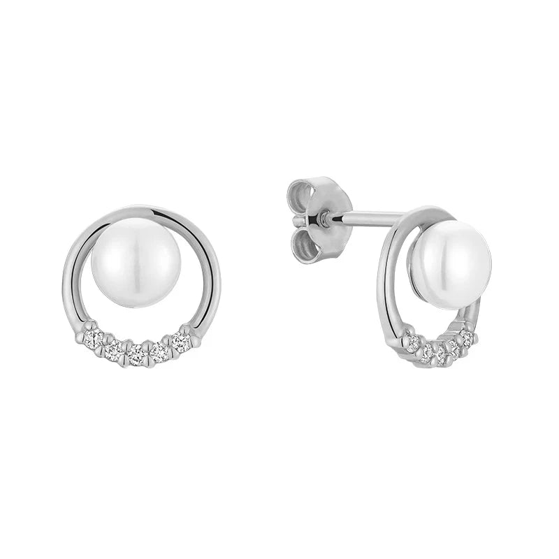 Pearl Circle of Life Earrings