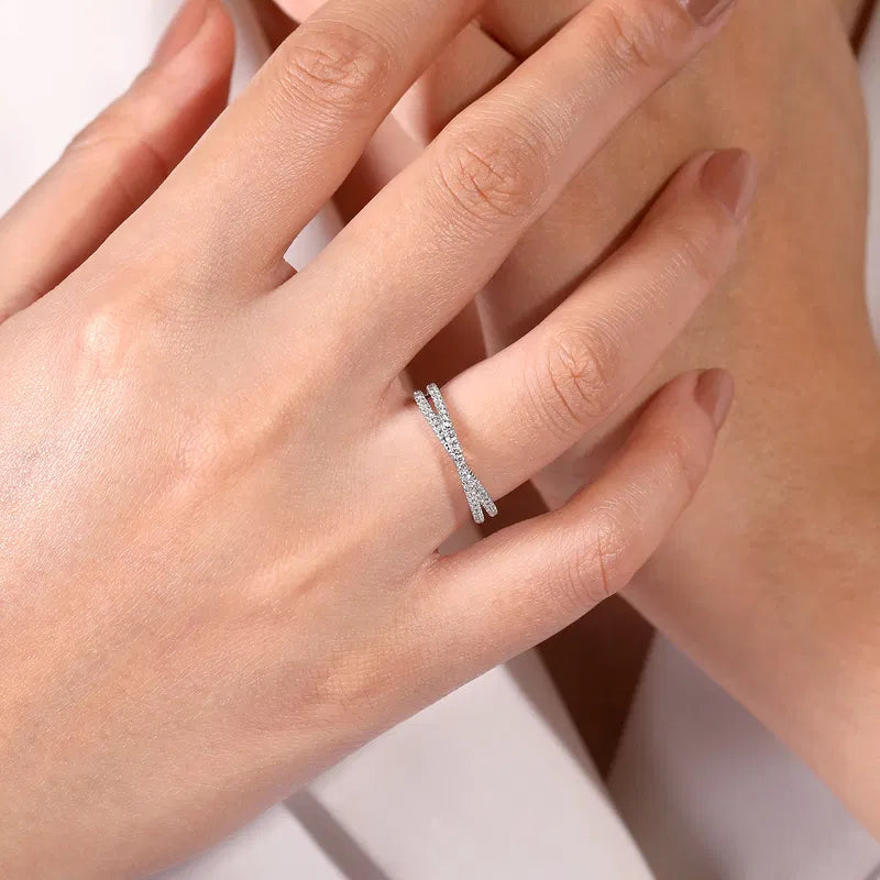 Criss-Cross Stackable Diamond Ring