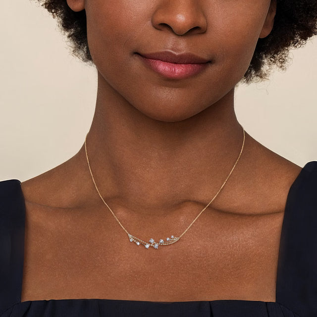 Bujukan and Diamond Bar Necklace