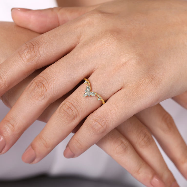 Chevron Diamond Ring