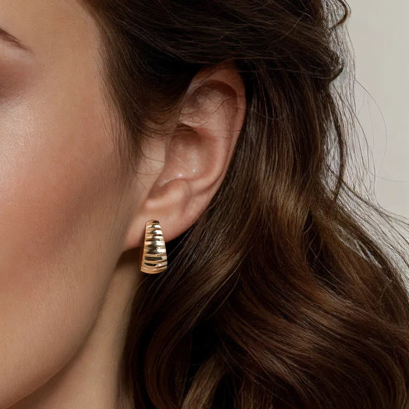 Diamond Cut Huggie Earrings