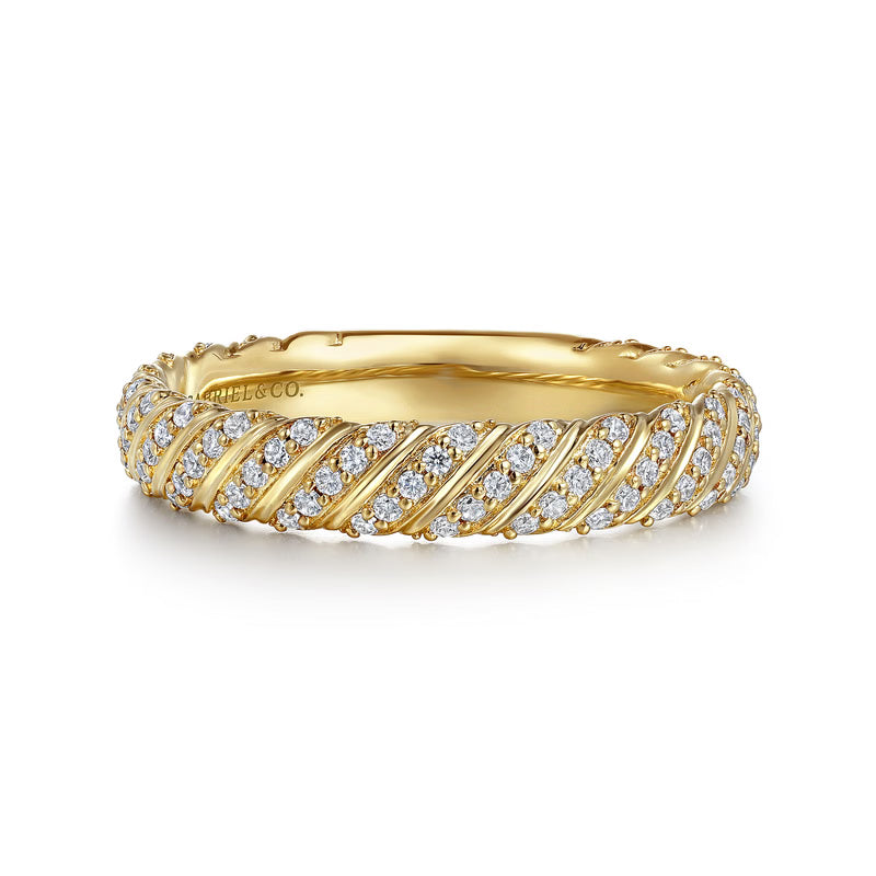 Diamond Rope Stackable Ladies Ring