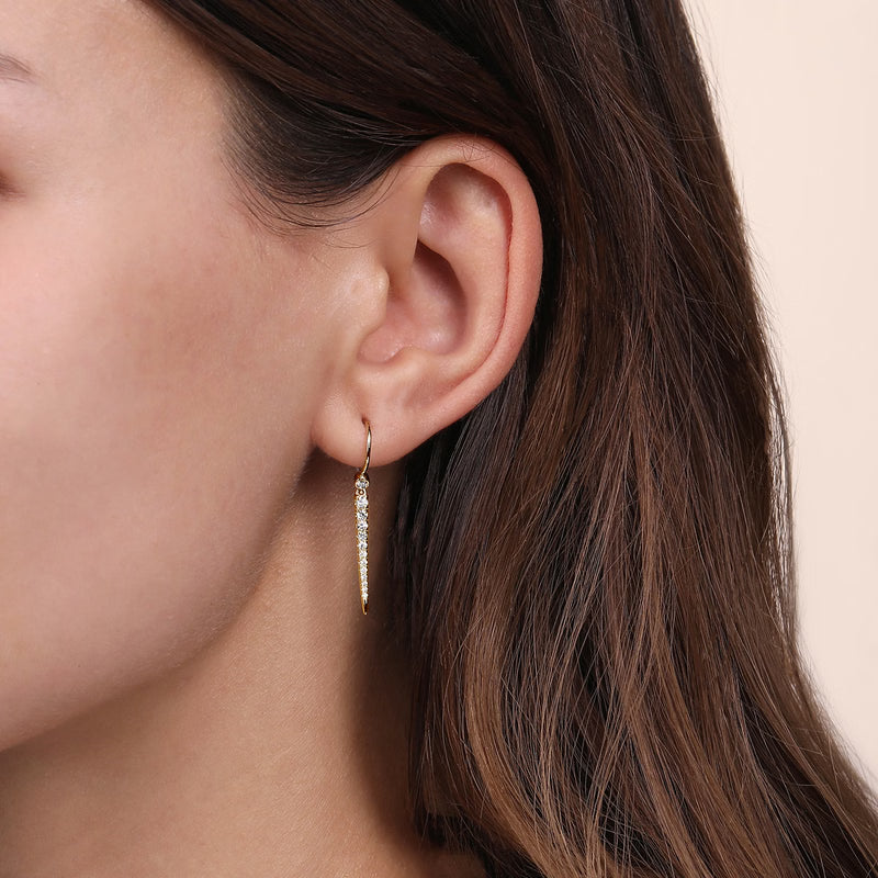 Diamond Spike Drop Earrings