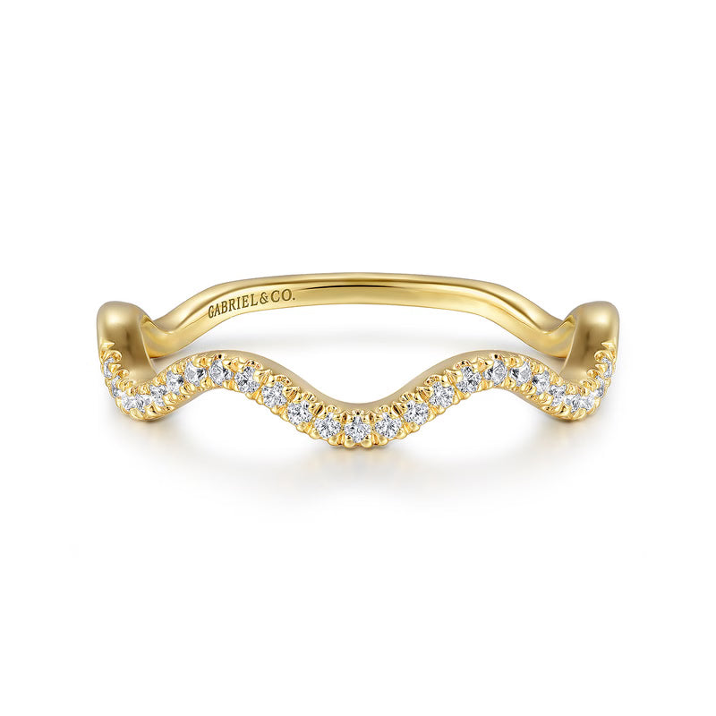 Diamond Wavy Stackable Ring