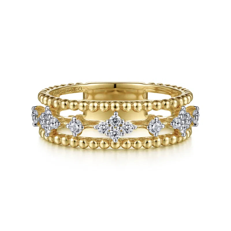 Beaded Bujukan Diamond Stackable Ring