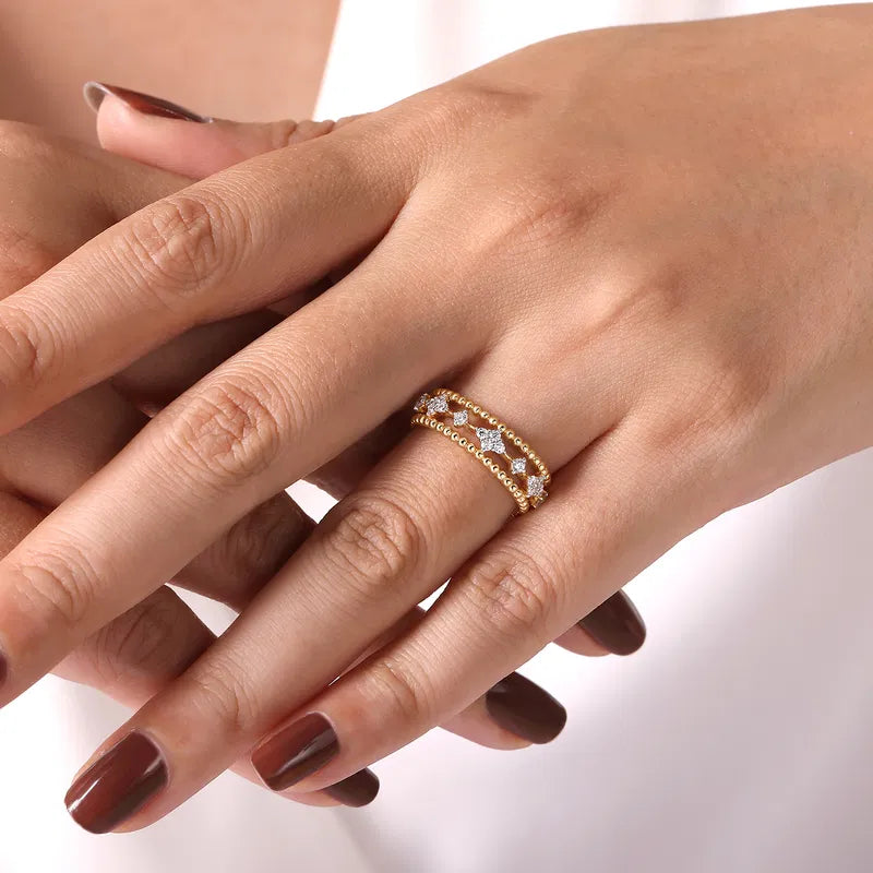 Beaded Bujukan Diamond Stackable Ring