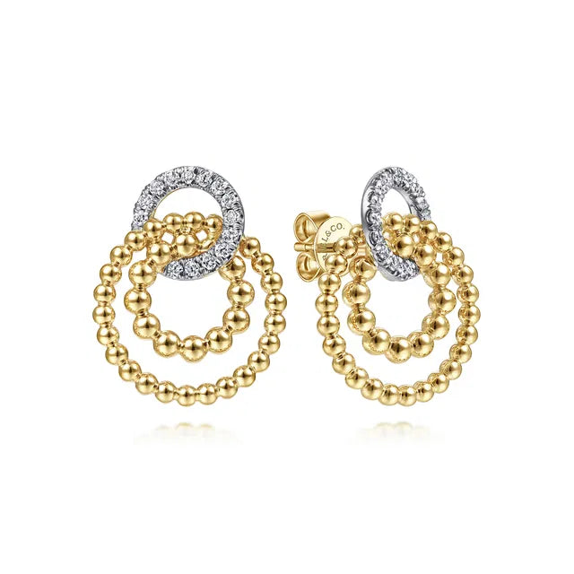 Multi Open Circle Bujukan and Diamond Post Earrings