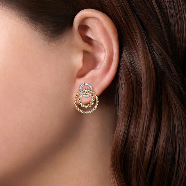 Multi Open Circle Bujukan and Diamond Post Earrings