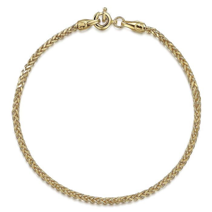 14K Yellow Gold Wheat Chain Bracelet
