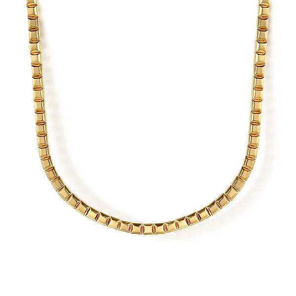 Plain Gold Tennis Necklace