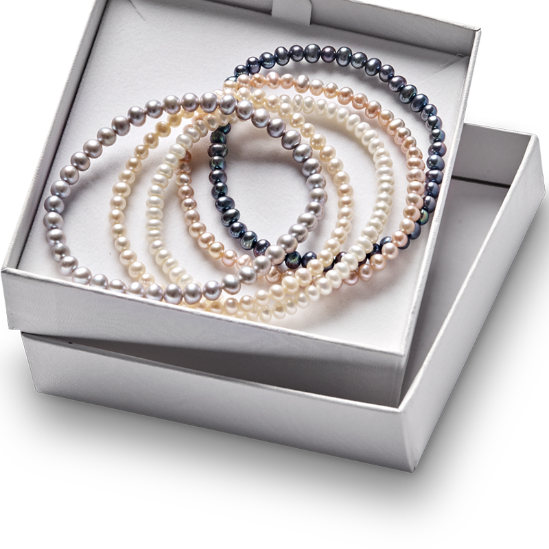 Freshwater Cultured Pearl Stretch Bracelet Set of 5