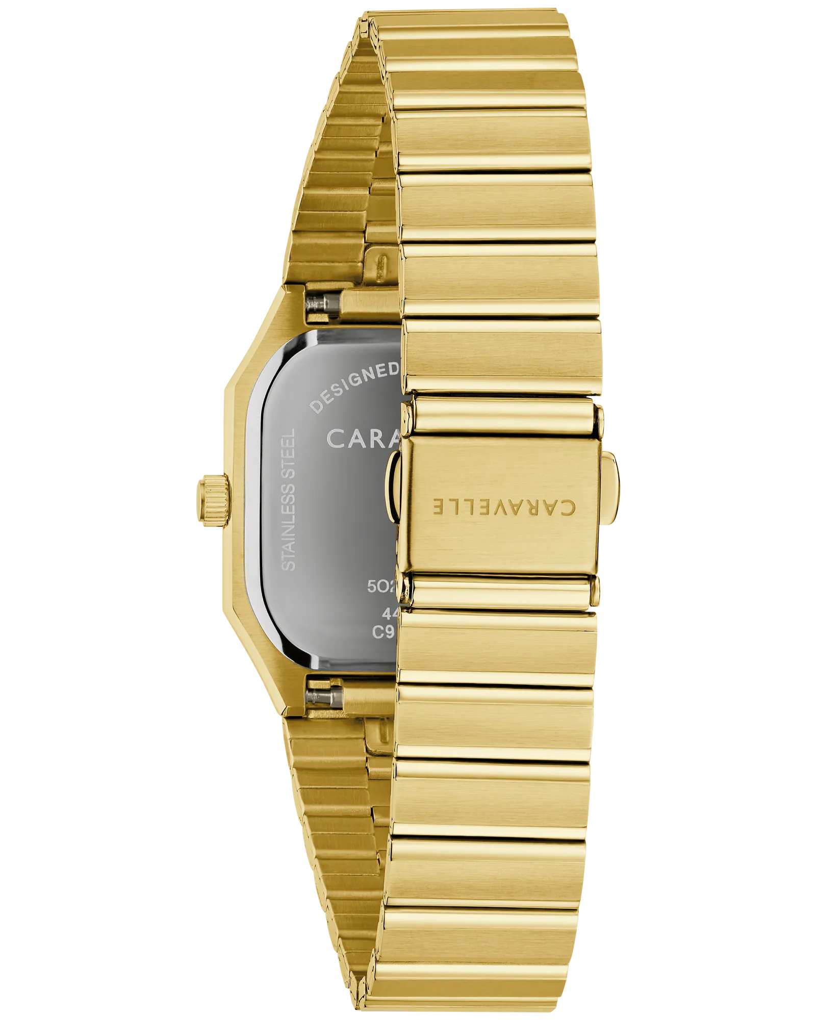 Black Dial Gold-Tone Stainless Steel Watch