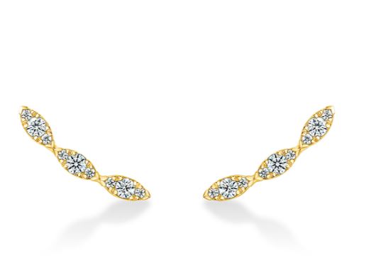 18K Gold Diamond Marquise Aerial Climbers