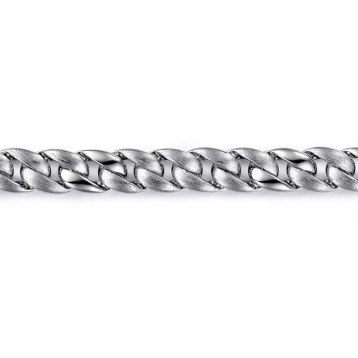 Solid Matte Cuban Link Chain Bracelet