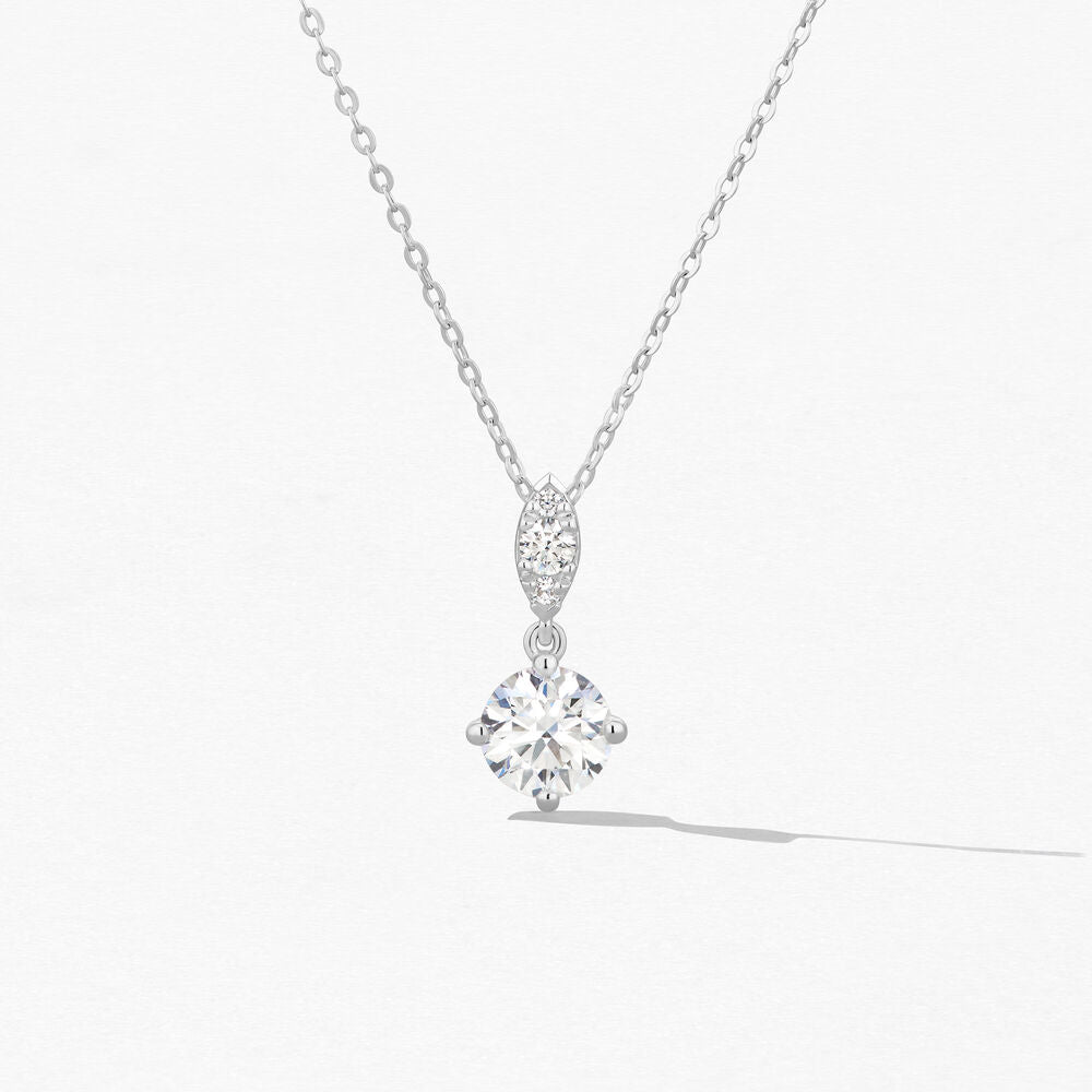 18K White Gold Aerial Petite Drop Pendant