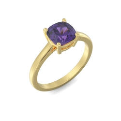 Cushion Cut Birthstone Ring