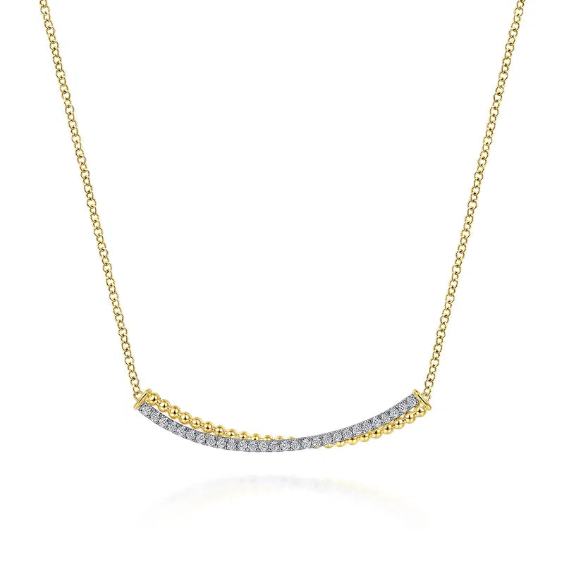 Curved Bar Diamond Necklace