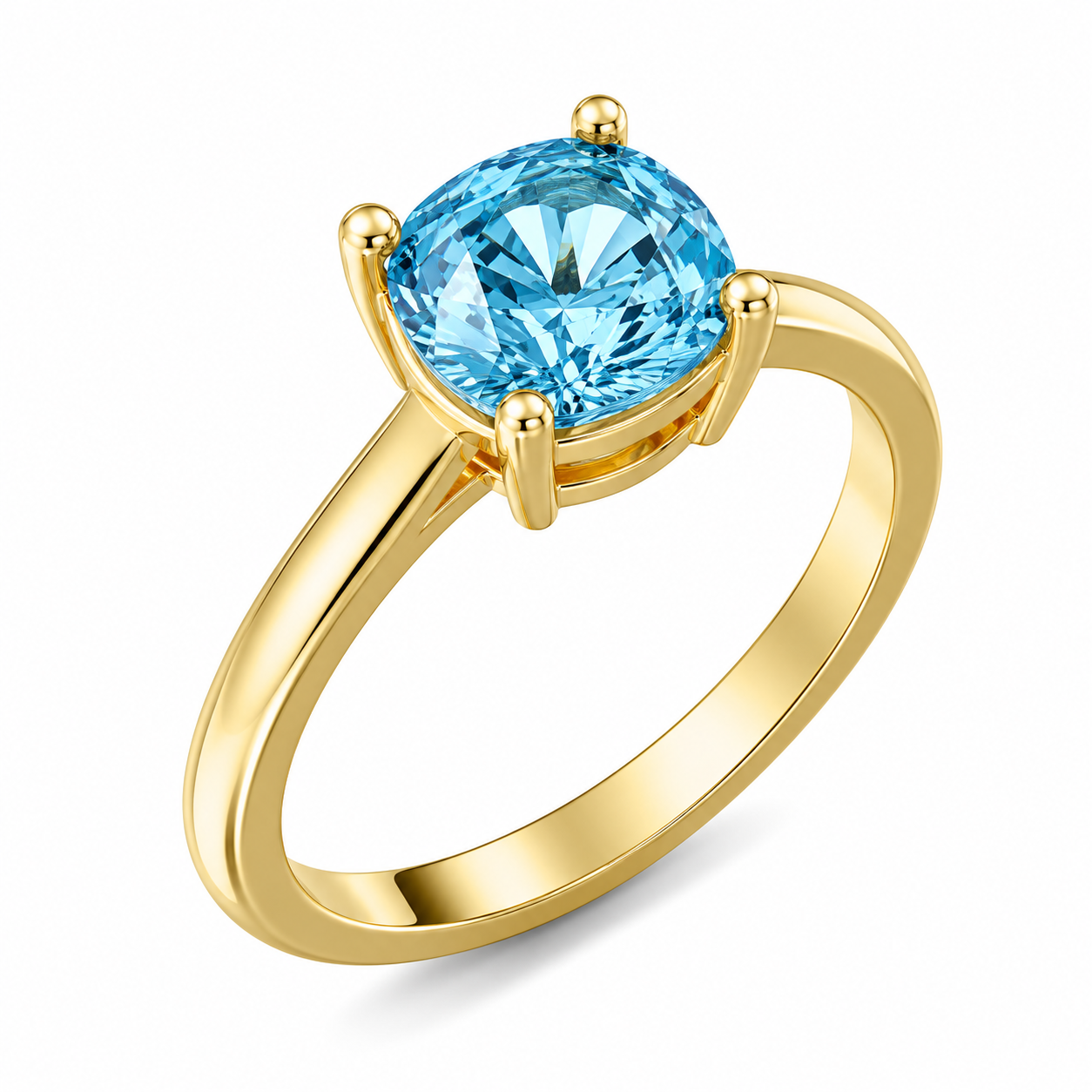 Cushion Cut Birthstone Ring