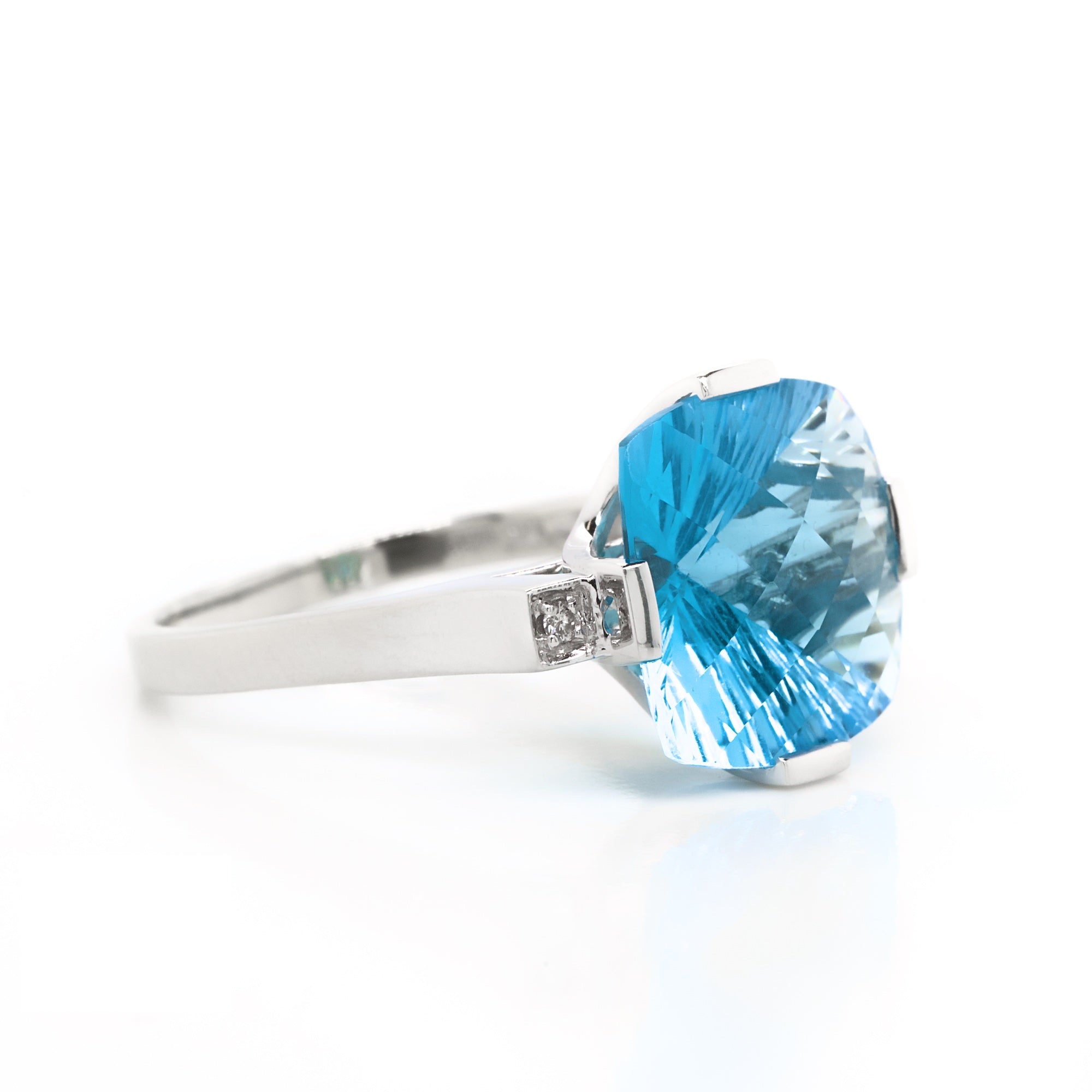 Square Blue Topaz Ring