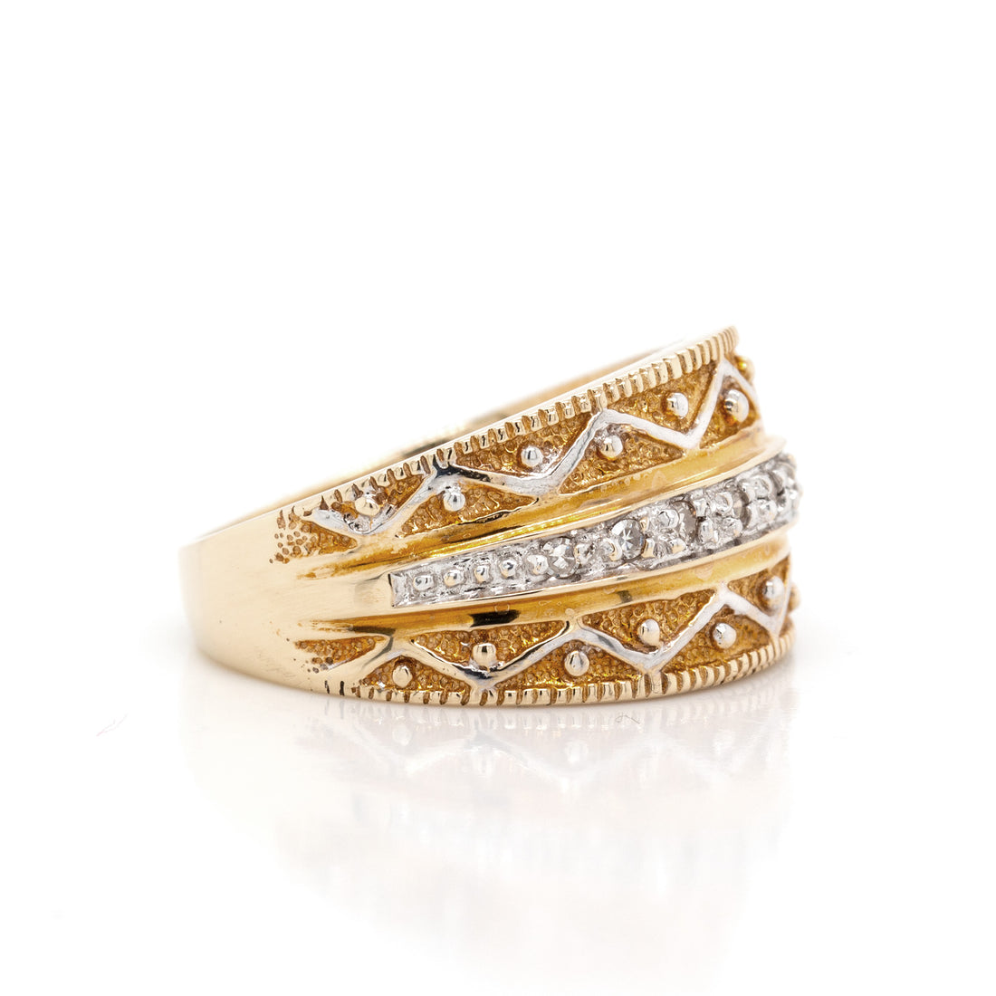 10K Yellow & White Diamond Fashion Ring