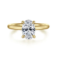 14K Yellow Gold Oval Solitaire Engagement Ring