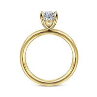 14K Yellow Gold Oval Solitaire Engagement Ring