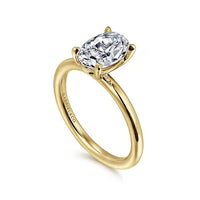 14K Yellow Gold Oval Solitaire Engagement Ring