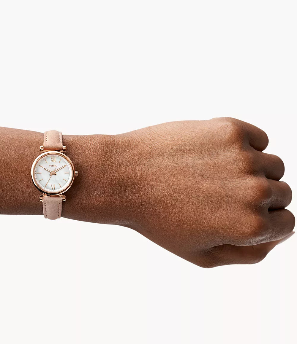 Carlie Mini Blush Leather Watch