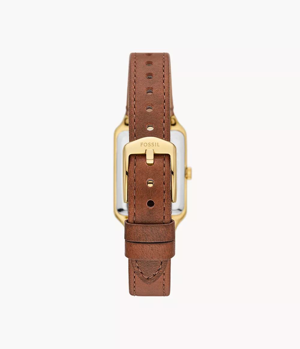 Raquel Three-Hand Brown Leather Watch