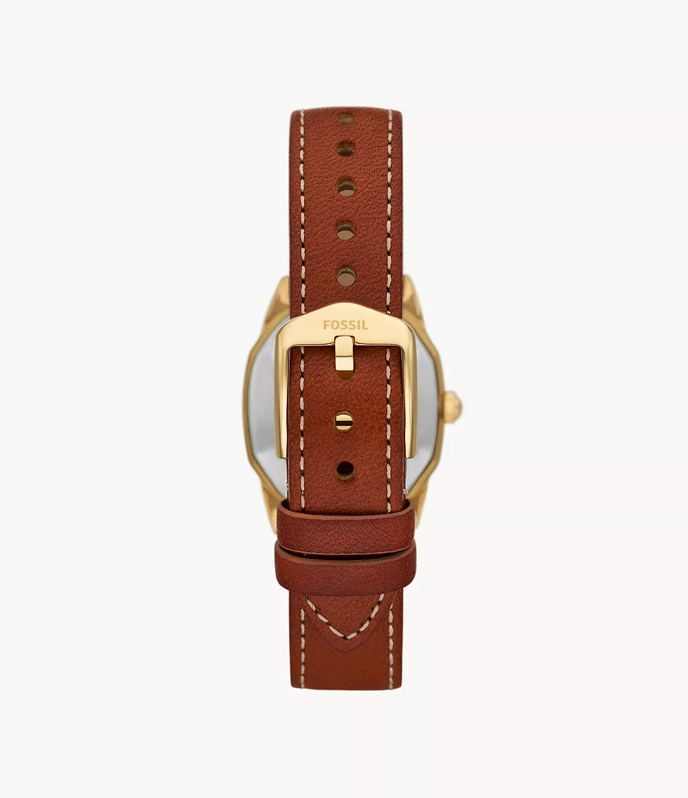Harlow Three-Hand Brown Leather Watch