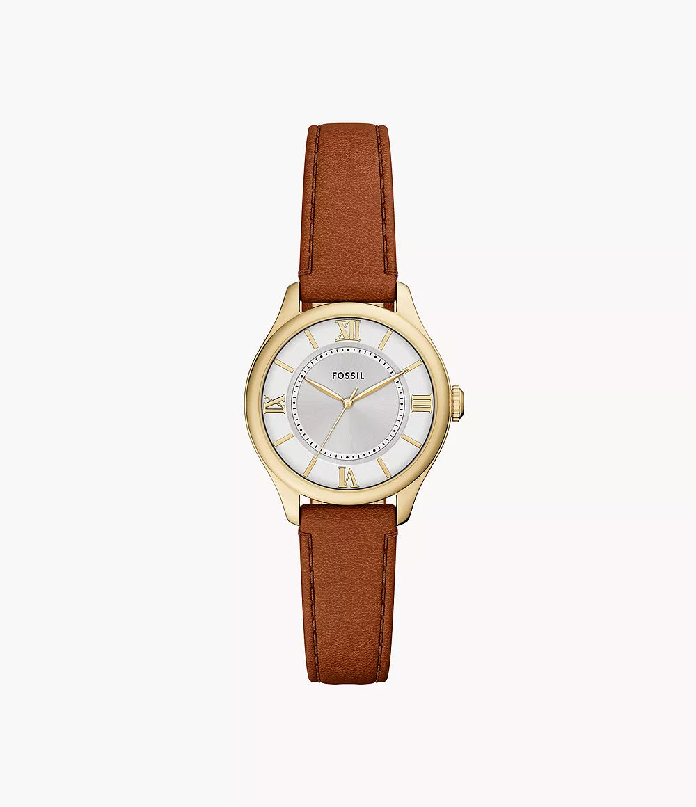 Gilmore Three-Hand Brown Leather Watch