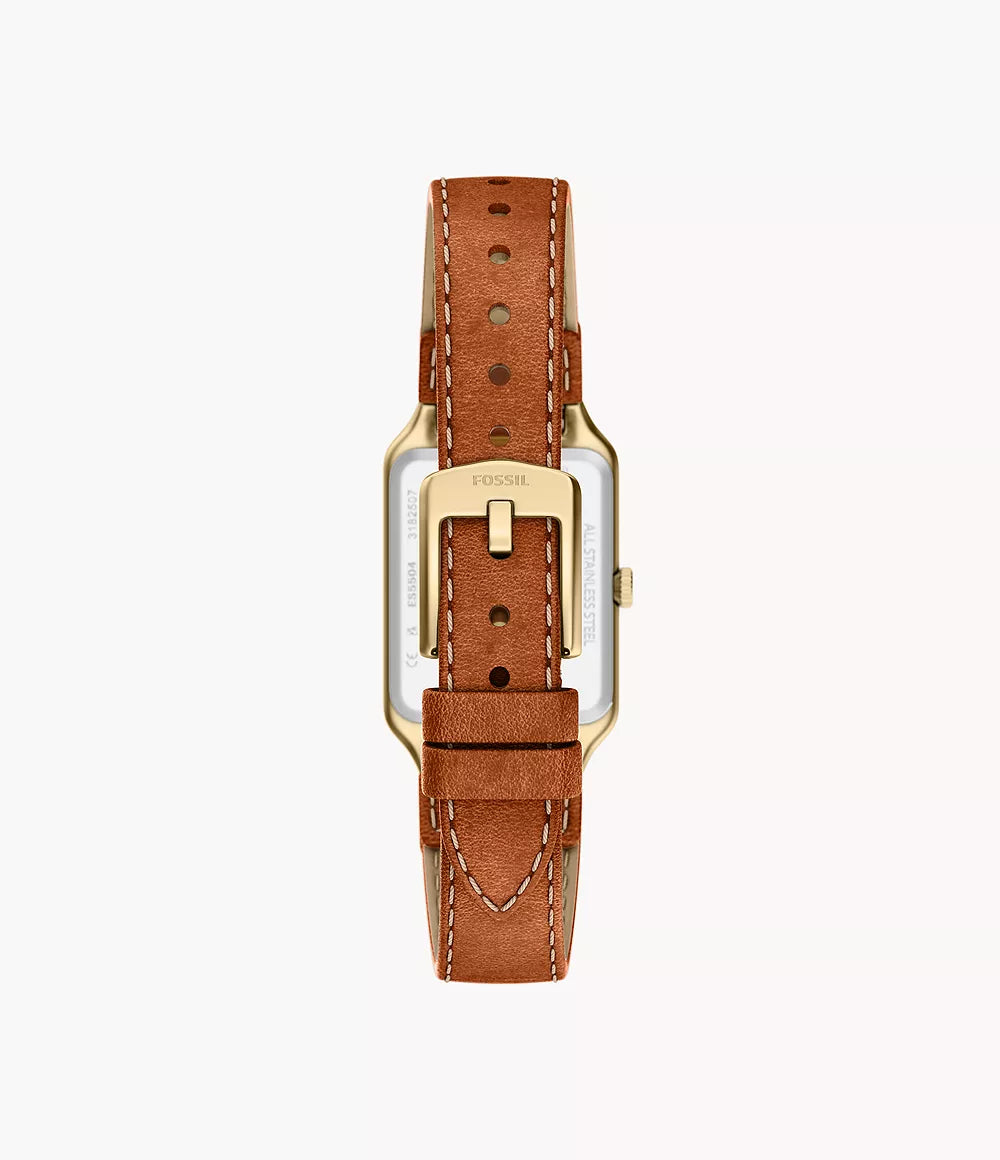 Raquel Three-Hand Brown Leather Watch