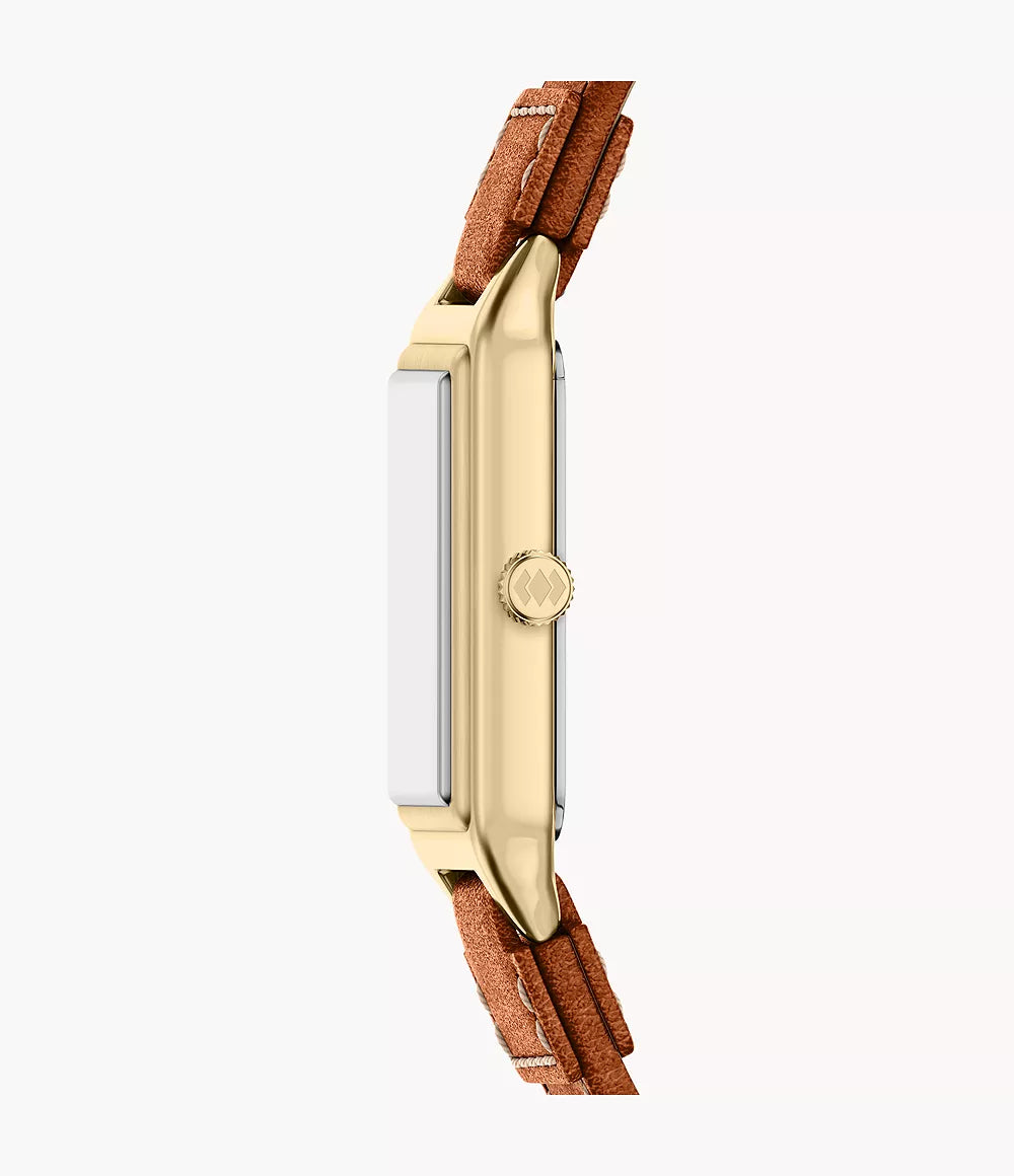 Raquel Three-Hand Brown Leather Watch